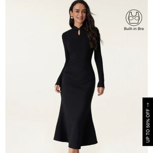 OGL Move Mandarin Collar Mermaid Brami Dress Black XS